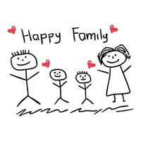 Family sticker design. Stickman message design. Good for sticker, comic and the other. Basic element graphic design vector