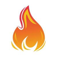 flama de fuego. fuego rojo en estilo abstracto sobre fondo blanco. fuego plano. gráficos aislados de arte moderno. señal de fuego ilustración vectorial vector