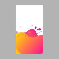 Orange dynamic abstract fluid social media background. Wavy bubble web banner, screen, mobile app colorful design. Flowing liquid gradient shapes. Geometric social network stories theme template vector