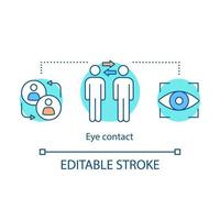 Eye contact concept icon. Nonverbal communication. Public speaking tips. Communication skills. Idea thin line illustration. Vector isolated outline drawing. Editable stroke