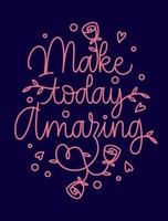 Postcard with Make Today Amazing inscription vector