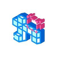 3d tasks isometric icon vector illustration