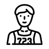 atleta con ilustración de vector de icono de línea de número