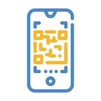 ilustración de vector de icono de color de escáner de código qr