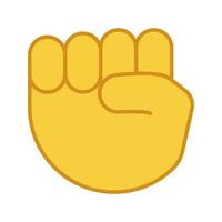 icono de color de emoji de puño levantado. protesta, gesto de mano de apoyo. puño apuntando hacia arriba. ilustración vectorial aislada vector
