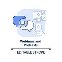 Webinars and podcasts light blue concept icon. Sales trend abstract idea thin line illustration. Increasing profitability. Isolated outline drawing. Editable stroke. vector
