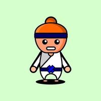 Taekwondo athlete cute character vector