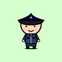 personaje lindo de la policía vector