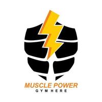 diseño de logotipo de potencia muscular vector