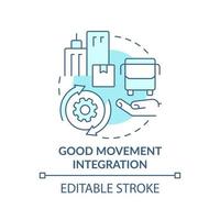 Good movement integration turquoise concept icon. Maas requirement abstract idea thin line illustration. Isolated outline drawing. Editable stroke. vector