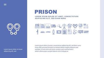 Prison Building And Accessory Landing Header Vector