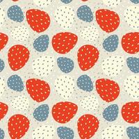 Vector seamless abstract pattern with strawberries.