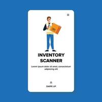 Inventory Scanner Device Using Delivery Man Vector