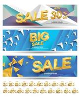 Set of sale banners design. Vector illustration. stylish horizontal banners design with geometric abstract 3 d design. Big sale banner. Sale and discounts. Vector illustration. futuristic modern