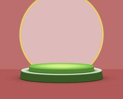 Stage podium with lighting, Stage Podium Scene for Award Ceremony, Vector illustration for product display presentation.Blank stand for showing product.