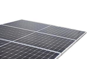Solar panels are energy conservation by using sunlight as electricity on white background with clipping path. photo