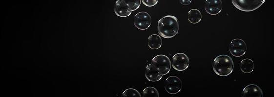 Soap bubble drop or Shampoo bubbles floating like flying in the air photo