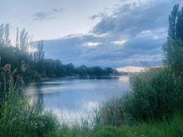 Beautiful lake view in Freiburg city, Germany photo