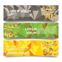 Set of sale banners design. Vector illustration. stylish horizontal banners design with geometric abstract 3 d design. Big sale banner. Sale and discounts. Vector illustration. futuristic modern