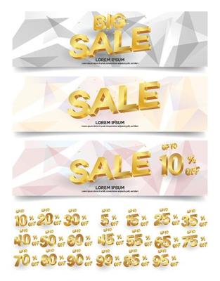 Set of sale banners design. Vector illustration. stylish horizontal banners design with geometric abstract 3 d design. Big sale banner. Sale and discounts. Vector illustration. futuristic modern