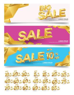 Set of sale banners design. Vector illustration. stylish horizontal banners design with geometric abstract 3 d design. Big sale banner. Sale and discounts. Vector illustration. futuristic modern