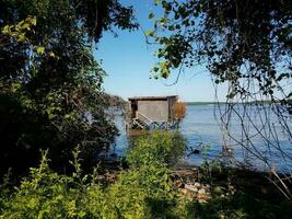 fishing or photography blind in the Potomac river photo