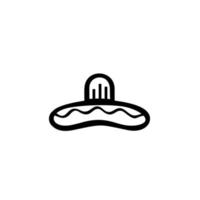 Sombrero. Mexican hat flat vector icon. Emblem design on white background