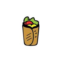 Fast food Taco icon, Label for menu design restaurant or cafe vector