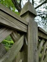 knife in wood fence photo