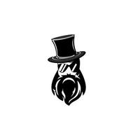 ilustración del logo de un hombre con un sombrero mágico aislado por un fondo blanco vector