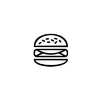 plantilla de icono de hamburguesa, etiqueta para restaurante o cafetería de diseño de menú vector