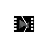 Clapperboard vector illustration, flat style clapperboard with play button, film making device, video movie clapper equipment
