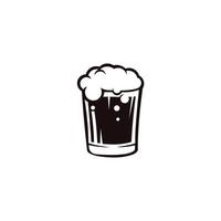 Glass of beer isolated vector illustration. Beverage icons for restaurant use
