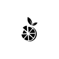 pieza de naranja, diseño creativo fruta logo vector ilustración mínima plana