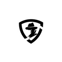 icono de hacker, agente espía, escudo de seguridad. .logo para botones, sitios web, aplicaciones móviles y otras necesidades de diseño. vector