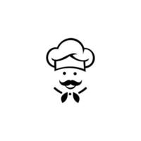 chef en un logo de vector de sombrero de cocina. icono o símbolo para restaurante de menú de diseño, club de cocina, estudio de comida o cocina casera.