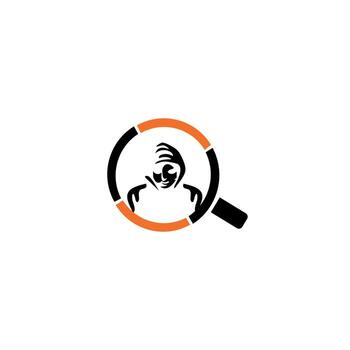 icono de hacker, agente espía, escudo de seguridad. .logo para botones, sitios web, aplicaciones móviles y otras necesidades de diseño. vector