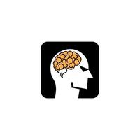 concepto de actividad cerebral cabeza humana. idea creativa, mente, logotipo de pensamiento no estándar. vector