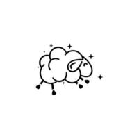 The sheep jumps, Animal head, Farm sign, Graph symbol for your web site design, logo, app. vector