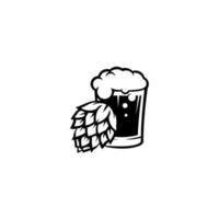Glass of beer isolated vector illustration. Beverage icons for restaurant use