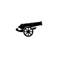 Cannon vector icon in black flat shape design isolated on white background. high quality black style vector icons