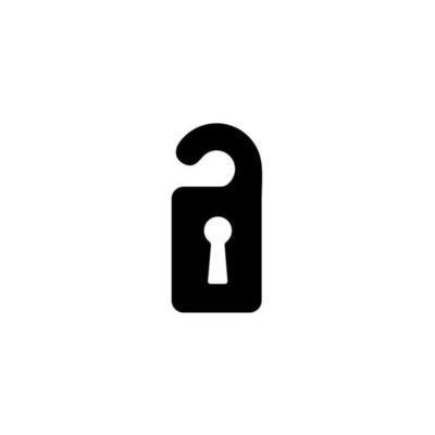 Hotel door handle tag solid icon. Hotel door hanger on a white background.