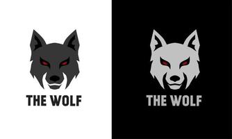 ilustración vectorial gráfico del logotipo de la plantilla los ojos rojos del lobo