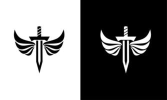 Illustration vector graphic of template logo sword wings