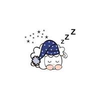 sheep animal with sleeping cap. Emblem design on white background vector