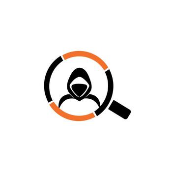 icono de hacker, agente espía, escudo de seguridad. .logo para botones, sitios web, aplicaciones móviles y otras necesidades de diseño vector