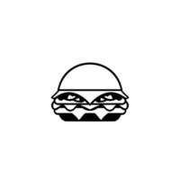 Burger icon template, Label for menu design restaurant or cafe vector