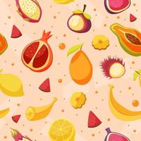 Tropical Fruits Seamless Pattern vector