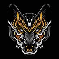 Golden Wolf head vector illustration