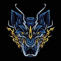 Wolf blue head vector illustration